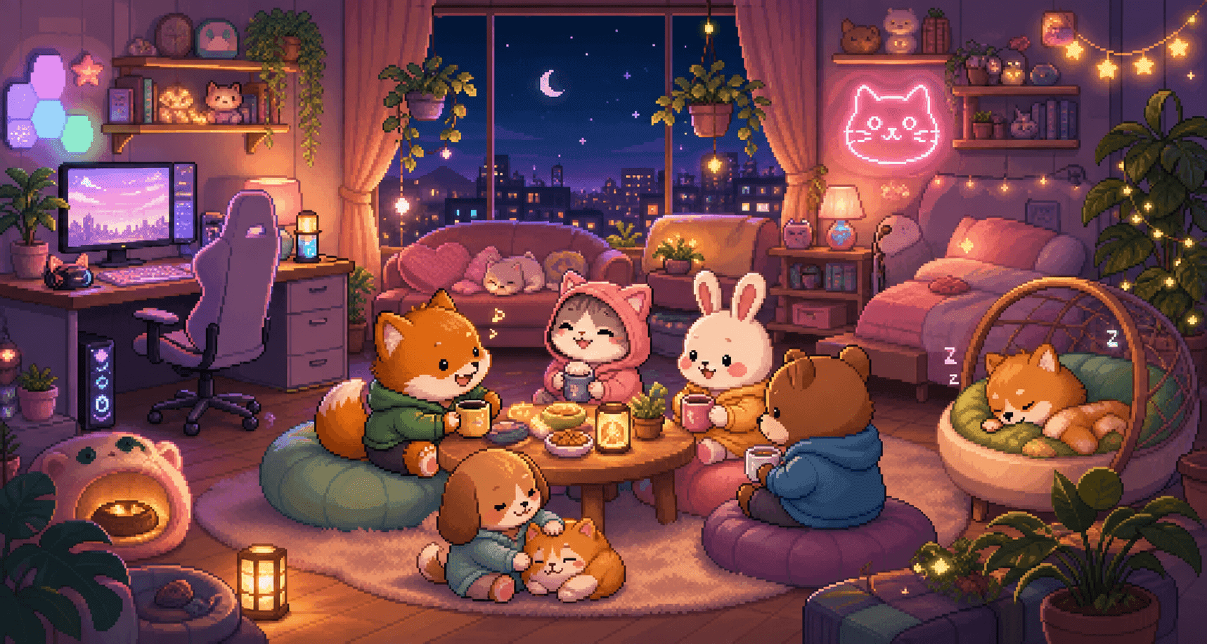 ネオンの夜部屋
